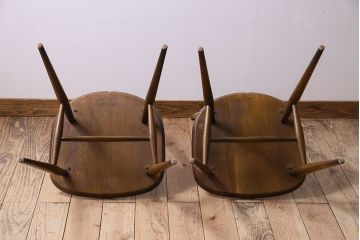ヴィンテージ家具　イギリス　ERCOL(アーコール)　ビンテージ　ゴールドスミスチェア(ハイバックチェア)　2脚セット