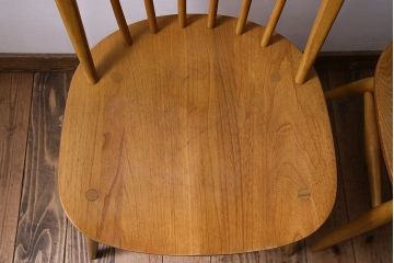 ヴィンテージ家具　イギリス　ERCOL(アーコール)　ビンテージ　ウィンザーダイニングチェア　2脚セット