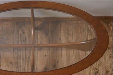 ヴィンテージ家具　G-plan(ジープラン)　北欧ビンテージ　チーク材　ガラストップオーバルテーブル(センターテーブル・コーヒーテーブル)