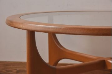 【S様ご成約済み・ご決済用】北欧家具　ビンテージ　ガラストップセンターテーブル(コーヒーテーブル)