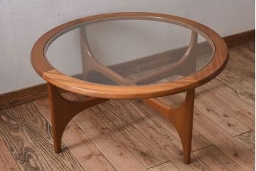 【S様ご成約済み・ご決済用】北欧家具　ビンテージ　ガラストップセンターテーブル(コーヒーテーブル)