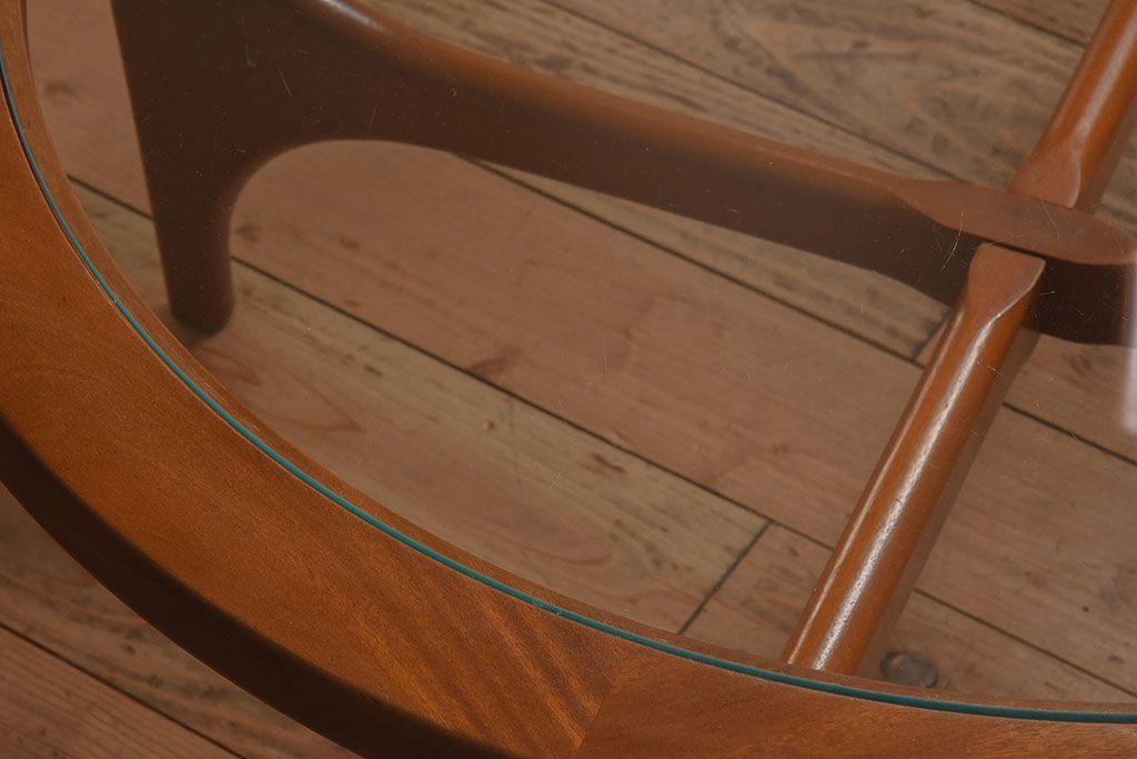 【S様ご成約済み・ご決済用】北欧家具　ビンテージ　ガラストップセンターテーブル(コーヒーテーブル)