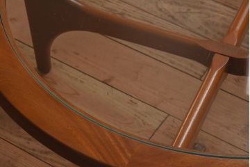 【S様ご成約済み・ご決済用】北欧家具　ビンテージ　ガラストップセンターテーブル(コーヒーテーブル)