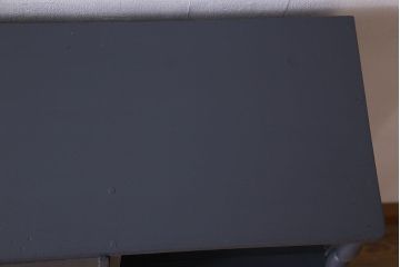 レトロ家具　昭和レトロ　クリアガラスとダイヤガラスのお洒落なアンティークペイント本箱(ブックケース)