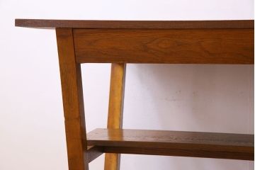 ヴィンテージ家具　和製アンティーク　ナラ材製　味わい深いビンテージの大きなダイニングテーブル(作業台)(1)
