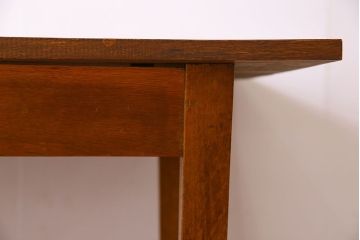 ヴィンテージ家具　和製アンティーク　ナラ材製　味わい深いビンテージの大きなダイニングテーブル(作業台)(1)