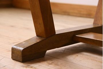 ヴィンテージ家具　和製アンティーク　ナラ材製　味わい深いビンテージの大きなダイニングテーブル(作業台)(1)