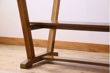 ヴィンテージ家具　和製アンティーク　ナラ材製　味わい深いビンテージの大きなダイニングテーブル(作業台)(1)