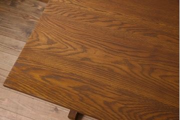 ヴィンテージ家具　和製アンティーク　ナラ材製　味わい深いビンテージの大きなダイニングテーブル(作業台)(2)
