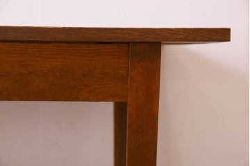 ヴィンテージ家具　和製アンティーク　ナラ材製　味わい深いビンテージの大きなダイニングテーブル(作業台)(2)
