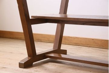 ヴィンテージ家具　和製アンティーク　ナラ材製　味わい深いビンテージの大きなダイニングテーブル(作業台)(2)