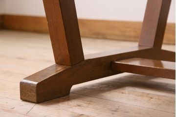 ヴィンテージ家具　和製アンティーク　ナラ材製　味わい深いビンテージの大きなダイニングテーブル(作業台)(2)