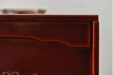 アンティーク雑貨　漆器 沈金 ミニ重箱(外箱・蓋付き)