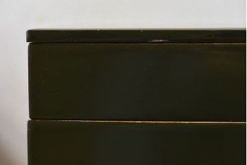 アンティーク雑貨　漆器 沈金 ミニ重箱(外箱・蓋付き)