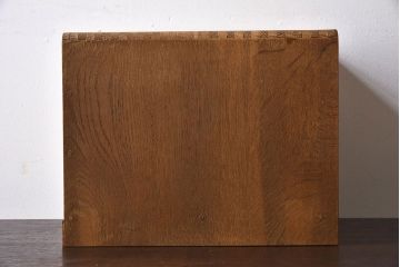 アンティーク家具　ネームプレート付き!ナラ材製の小さなアンティーク小引き出し