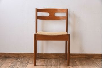 北欧家具　フィンランドASKO製　チーク材　ダイニングチェア(クッション座面チェア)(1)