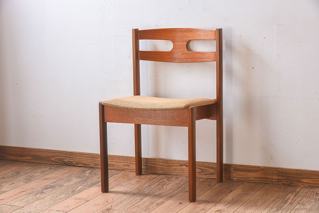北欧家具　フィンランドASKO製　チーク材　ダイニングチェア(クッション座面チェア)(2)