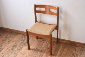 北欧家具　フィンランドASKO製　チーク材　ダイニングチェア(クッション座面チェア)(2)