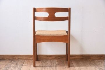 北欧家具　フィンランドASKO製　チーク材　ダイニングチェア(クッション座面チェア)(2)