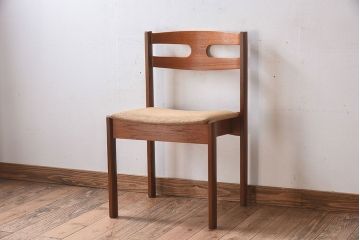 北欧家具　フィンランドASKO製　チーク材　ダイニングチェア(クッション座面チェア)(3)