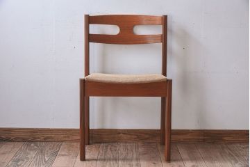 北欧家具　フィンランドASKO製　チーク材　ダイニングチェア(クッション座面チェア)(3)