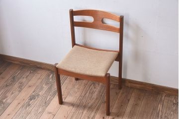 北欧家具　フィンランドASKO製　チーク材　ダイニングチェア(クッション座面チェア)(3)