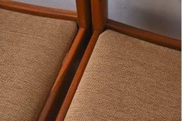 北欧家具　フィンランドASKO製 チーク材のナチュラルなダイニングチェア2脚セット(クッション座面チェア)