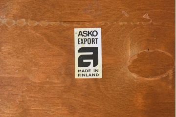 北欧家具　フィンランドASKO製 チーク材のナチュラルなダイニングチェア2脚セット(クッション座面チェア)