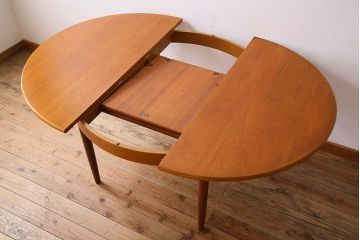 ヴィンテージ家具　北欧ビンテージ　MEREDEW社製!丸型エクステンションテーブル