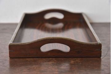 アンティーク雑貨　和製アンティーク　唐木・縞黒檀材　小さなお盆(トレー)
