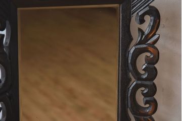 アンティーク雑貨　ビンテージ　レトロな壁掛け鏡(ミラー)