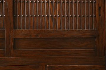 中古　民芸家具　楡材総無垢　重厚な佇まいが趣ある六尺水屋箪笥サイドボード(2)