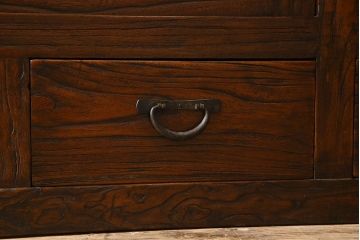 中古　民芸家具　楡材総無垢　重厚な佇まいが趣ある六尺水屋箪笥サイドボード(2)