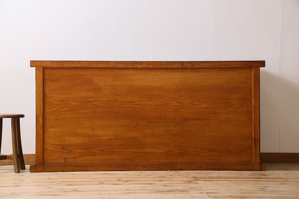 中古　民芸家具　楡材総無垢　重厚な佇まいが趣ある六尺水屋箪笥サイドボード(2)