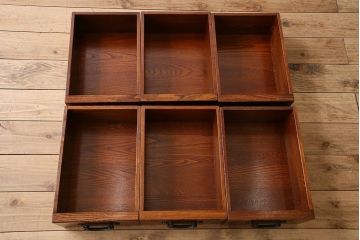 中古　民芸家具　楡材総無垢　重厚な佇まいが趣ある五尺水屋箪笥サイドボード