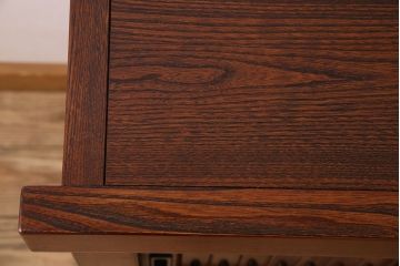 中古　民芸家具　楡材総無垢　重厚な佇まいが趣ある五尺水屋箪笥サイドボード(2)