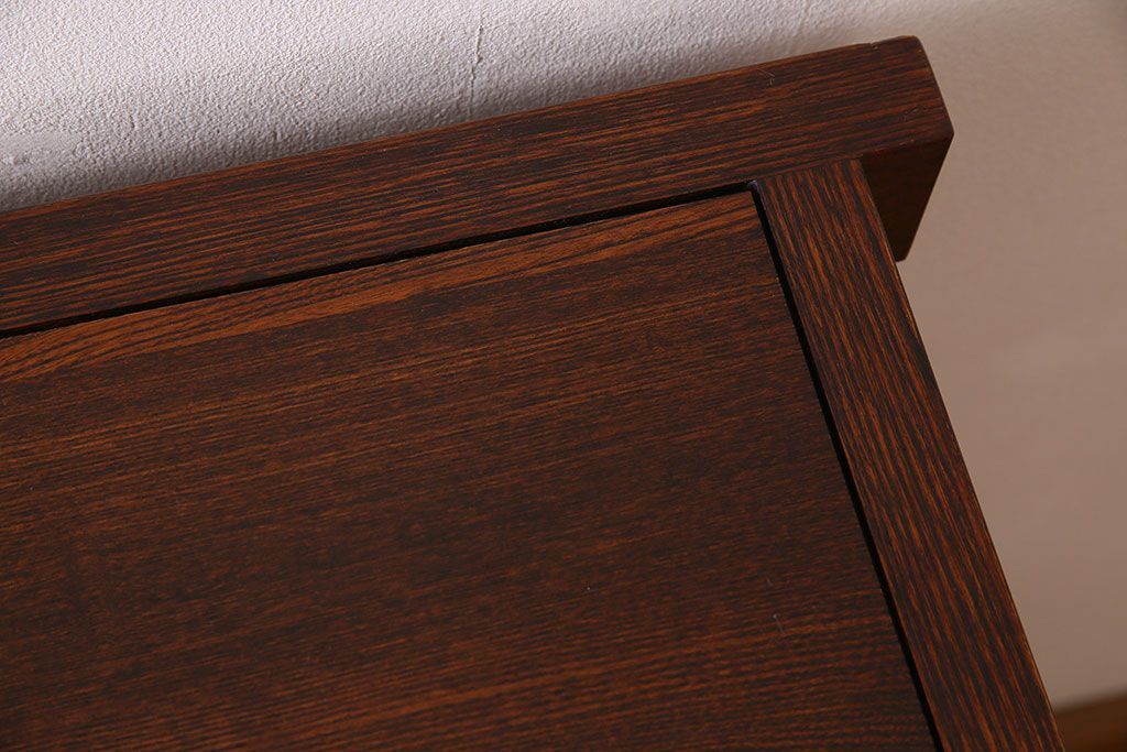 中古　民芸家具　楡材総無垢　重厚な佇まいが趣ある五尺水屋箪笥サイドボード(2)