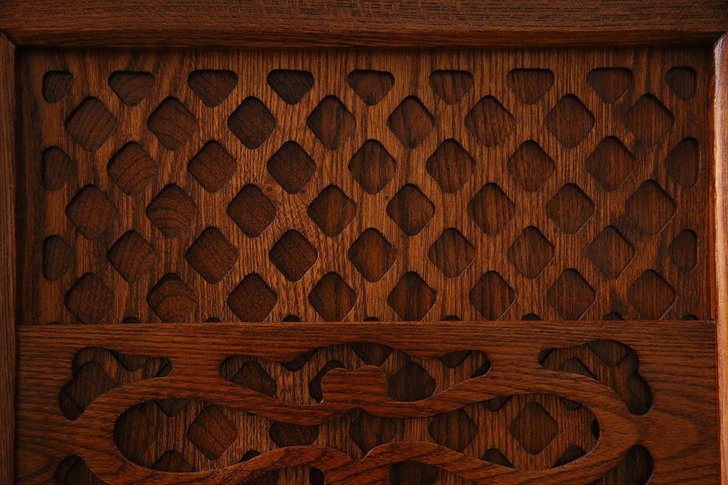 中古　民芸家具　楡材総無垢　重厚な佇まいが趣ある五尺水屋箪笥サイドボード(2)