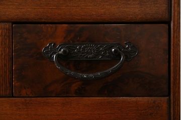 中古　民芸家具　楡材総無垢　重厚な佇まいが趣ある五尺水屋箪笥サイドボード(2)