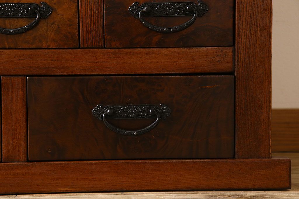 中古　民芸家具　楡材総無垢　重厚な佇まいが趣ある五尺水屋箪笥サイドボード(2)