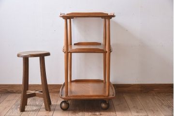 ヴィンテージ家具　ERCOL(アーコール)　イギリスビンテージ　トロリーキャスターワゴン(キッチンワゴン)(2)
