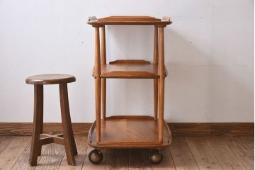 ヴィンテージ家具　ERCOL(アーコール)　イギリスビンテージ　トロリーキャスターワゴン(キッチンワゴン)(2)