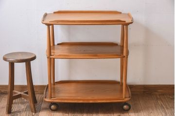 ヴィンテージ家具　ERCOL(アーコール)　イギリスビンテージ　トロリーキャスターワゴン(キッチンワゴン)(2)