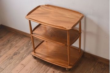 ヴィンテージ家具　ERCOL(アーコール)　イギリスビンテージ　トロリーキャスターワゴン(キッチンワゴン)(2)