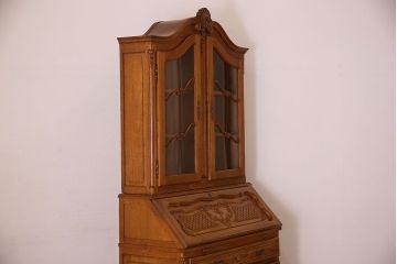 ヴィンテージ家具　オーク材　フランスビンテージ　ビューローブックケース