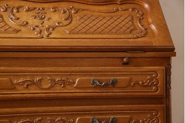 ヴィンテージ家具　オーク材　フランスビンテージ　ビューローブックケース