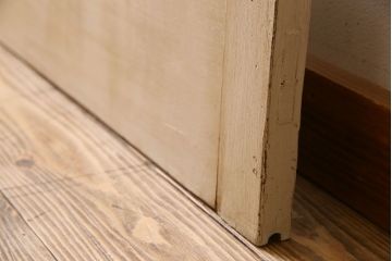 アンティークペイント建具　金網　シャビーなグリアージュ戸1枚(引き戸、ドア、仕切り戸)(R-024776)