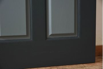 ビンテージ 花梨無垢材　珍しいデザインでシックなペイントドア(扉、カリン)