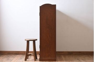 アンティーク家具　結霜ガラス入り　栓材　和製アンティークの本箱(本棚・収納棚・戸棚)