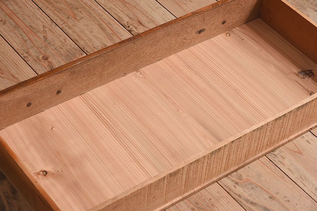 アンティーク家具　結霜ガラス入り　栓材　和製アンティークの本箱(本棚・収納棚・戸棚)